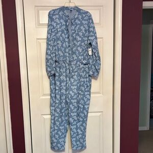 Old Navy Light Blue Floral Jumpsuit
